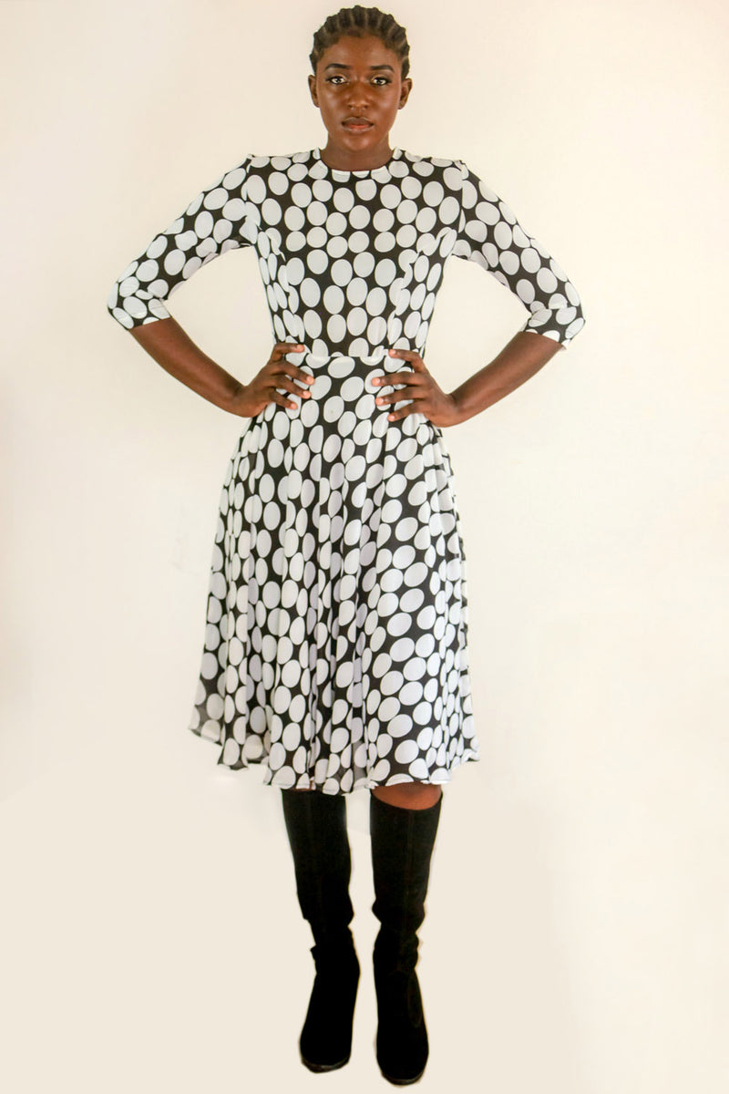 Angela Dress Black + White – Victoria Grace Online